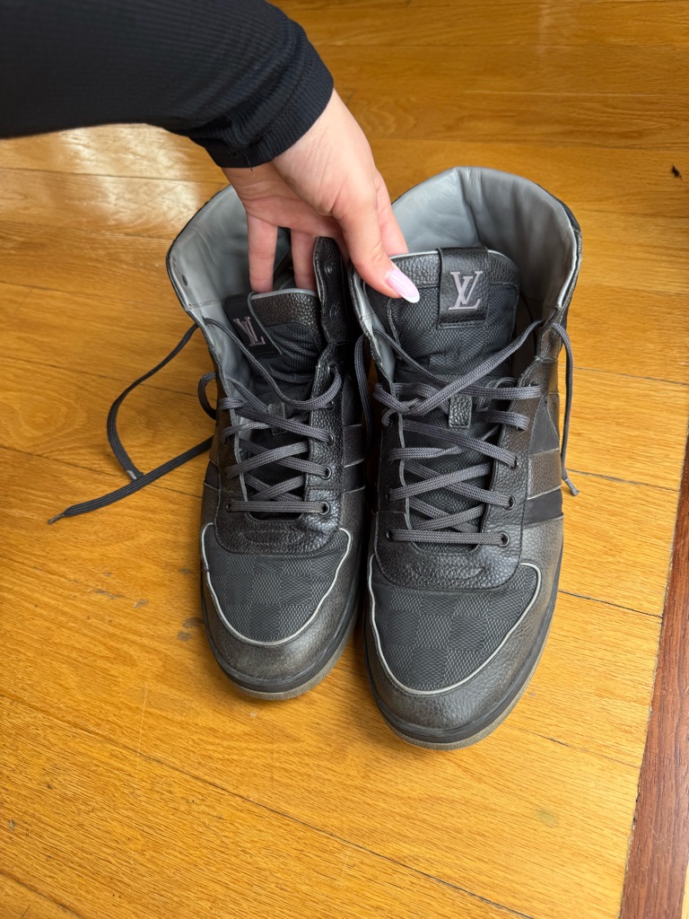 Louis Vuitton Men's Black & Gray High-Top Sneakers